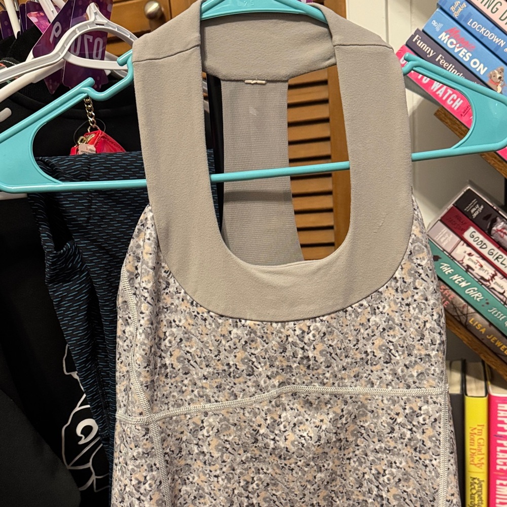 Lululemon Athletica Gray Patterned Tank Top
